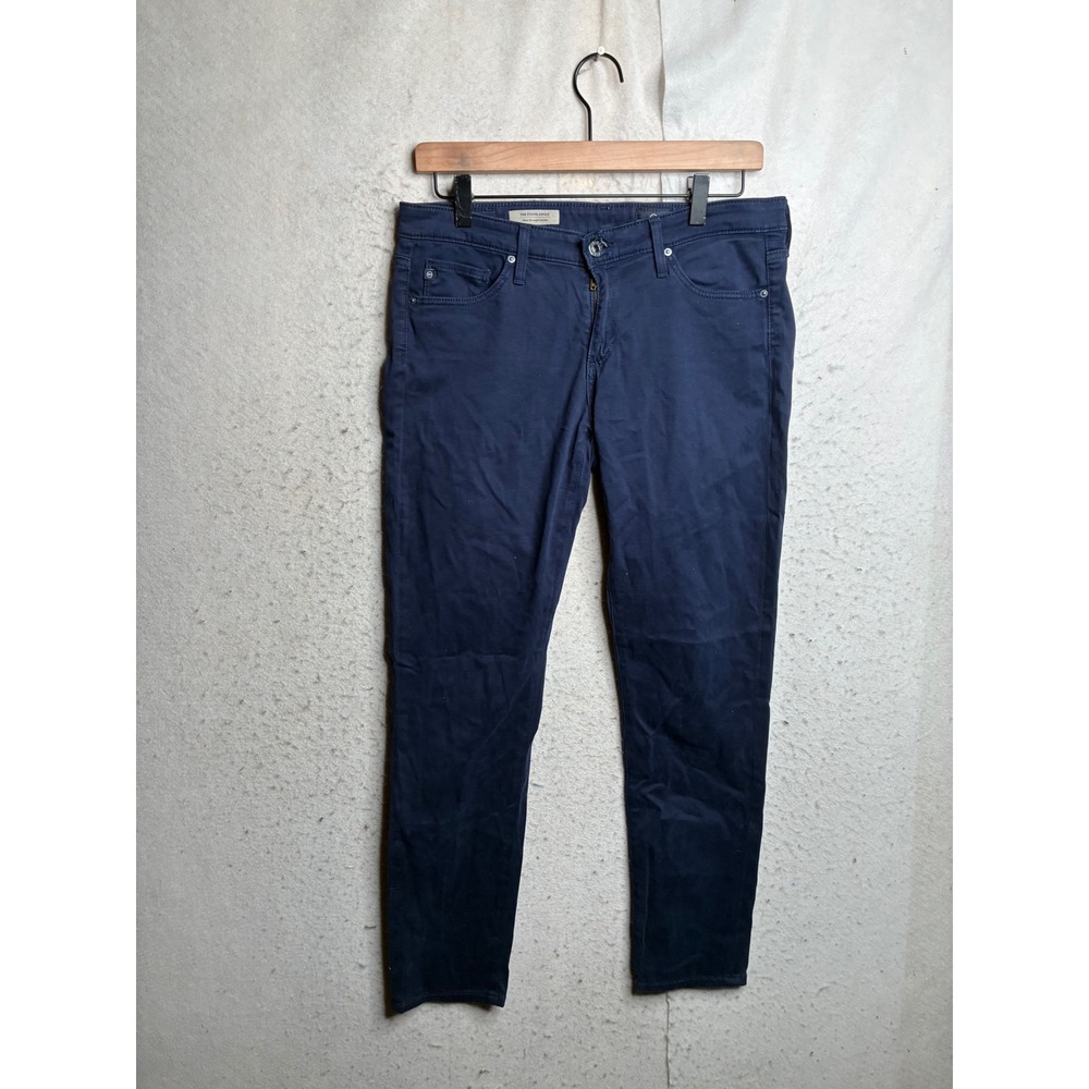 AG Adriano Goldschmied The Stevie Ankle Slim Straight Pants Navy Blue 29x27
